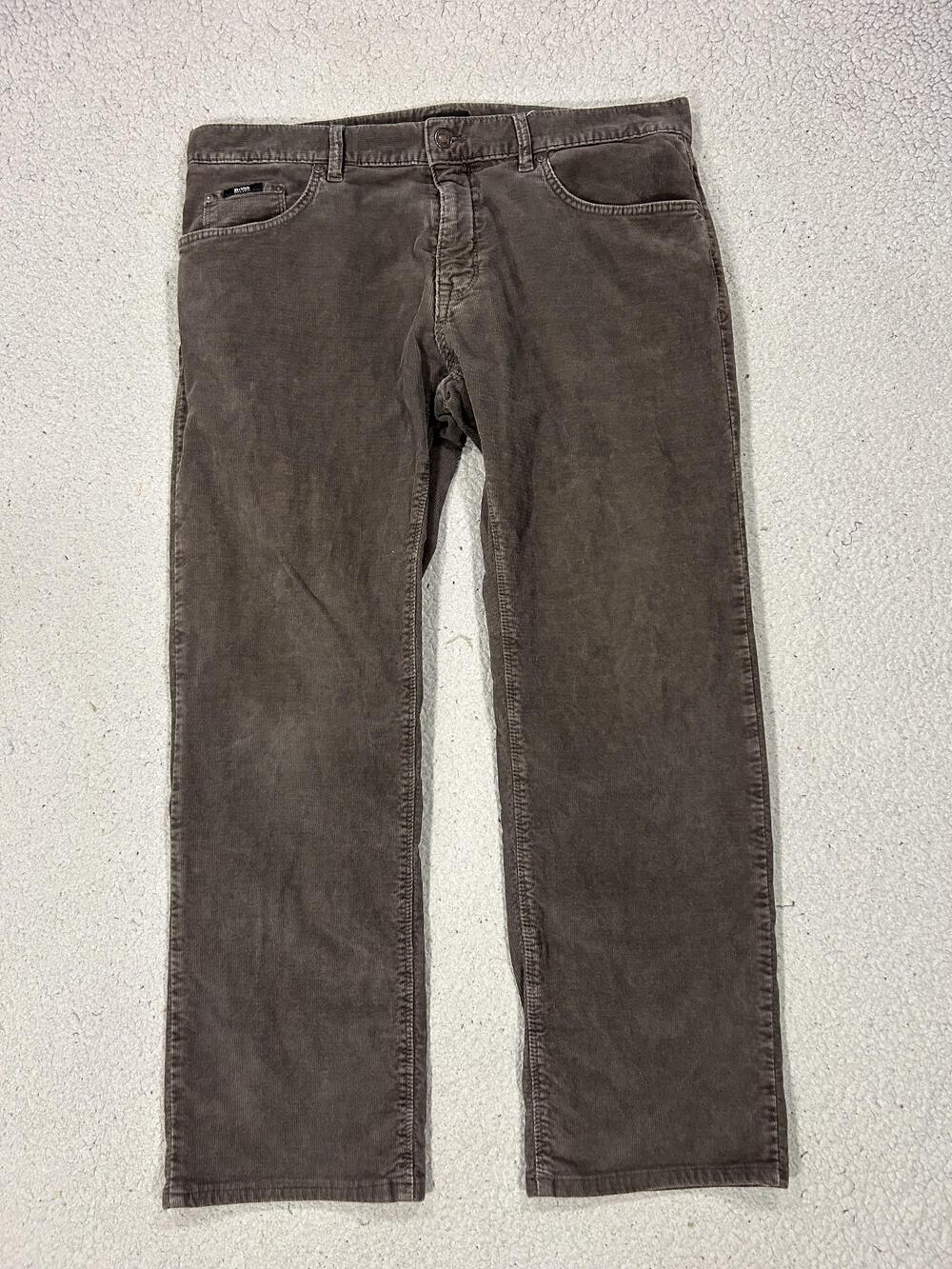 Boss Hugo Boss Pants Mens 36x32 Brown Corduroy Maine Regular Fit Casual